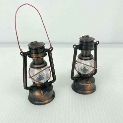 Bronze Die Cast Lantern Metal Collectible Pencil Sharpeners Set of 2 - Picture 1 of 4