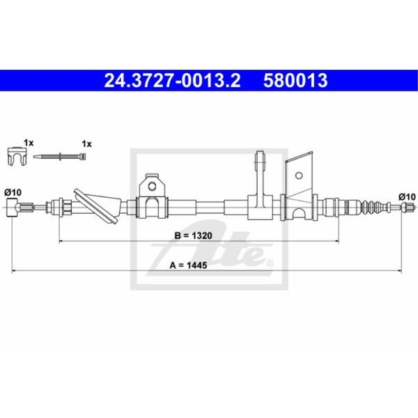 ATE Handbremsseil Bremsseil Hinten Links Passend FüR Alfa Romeo 166 936_-image