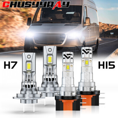 H15+H7 LED Headlight Hi/Lo Beam for Mercedes Sprinter 1500 2500 3500 2019-2020