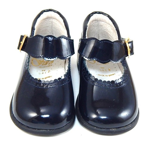 DE OSU-FARO - Spain -Girls Navy Patent Leather Dress Shoes -European -Size 4-4.5 - Picture 3 of 5
