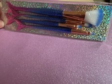 Mermaid Cosmetic Make Up Brush Set New Blue