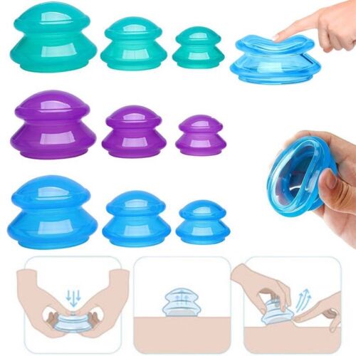 Vacuum Cupping Cups Silicone Suction Cups Face Neck Massage Cans Massage Cup - Picture 1 of 15
