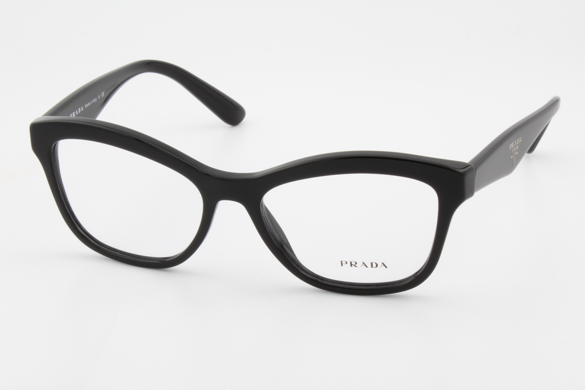 Prada VPR29R 1AB-1O1 Female Cat Eye Glasses Frames Black 54mm
