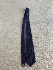 Vintage Balancine The Tie Works Mickey Mouse Golf Necktie Men's Blue Embroidered