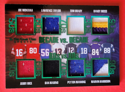 TOM BRADY JERSEY CARD #4/4 JOE MONTANA JERRY RICE Peyton Manning DAN MARINO MOSS