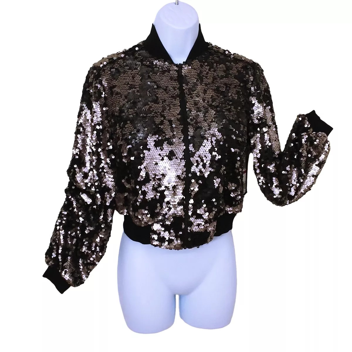 Flip sequin bomber jacket cheap
