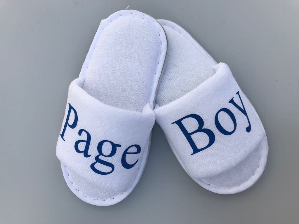 Kids Spa Slippers Personalised Slippers Kids Page Boy Ring Bearer