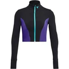 Under Armour Project Rock Cropped Gym Running Jacket Top - Black/Purple
