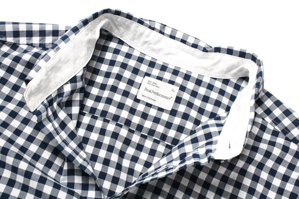 Peak Performance Devin S Shirt Men XL Buttoned Gingham Propagation Logo - Image 4 of 4