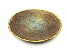 Estate Find Unusual Metal Decorative Decorator Ashtray Tray Coffee Table Dish