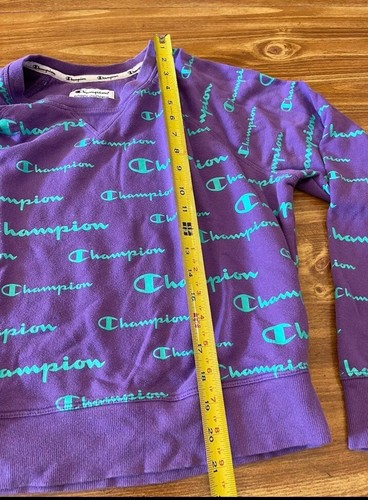Maglione donna viola girocollo champion felpa taglia M - Foto 4 di 5