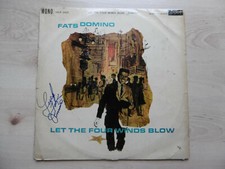 Fats Domino autograph signed LP cover "Let The Four Winds blow vinyl