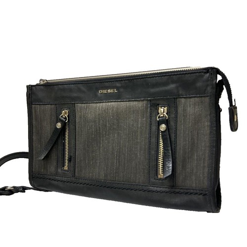 【特価!関税送料込】 DIESEL 1-dr fold clutch クラッチバッグ Diesel 1Dr Fold Clutch Bag Leather Shoulder Handbag Used