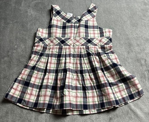 Gymboree Dress Girl Size 8 Multicolor Plaid Ribbon Waistband Sleeveless! - Picture 8 of 9