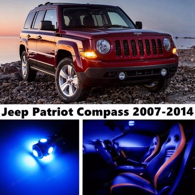 9pcs Led Blue Light Interior Package Kit For Jeep Patriot Compass 2007 2014 Ebay