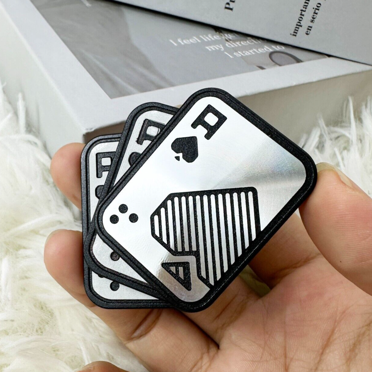 Fidget Slider Poker AAA Magnetic Push Card EDC Stress Relief Metal Fidget Toys