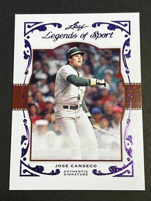 2011 Leaf Legends PURPLE BLANK BACK PROOF MISSING AUTO & #/1 Jose Canseco