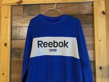 Reebok Sweatshirt VTG 90s Y2K Fits Mens XL Long Sleeve Pullover Blue White Black