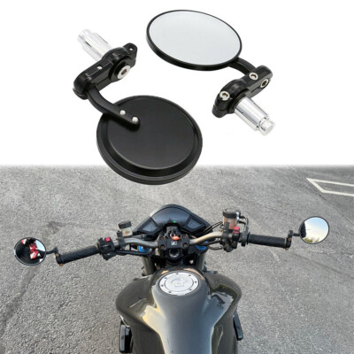 Motorcycle 3'' Round 7/8'' Handle Bar End Rear view Side Mirror For Honda CB 1000R