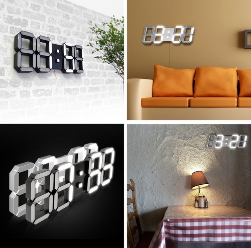 FLAITO 3D LED Multi-Functional Remote Control Digital Wall Clock (White) - Picture 6 of 8