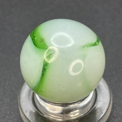 Peltier Zebra Marble Bubbly Green & White Peltier Marble Vintage Marble 0.629” - Picture 2 of 12