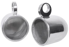 Pair Rockville 8” Polished Silver Aluminum Wakeboard Tower Speaker Enclosures