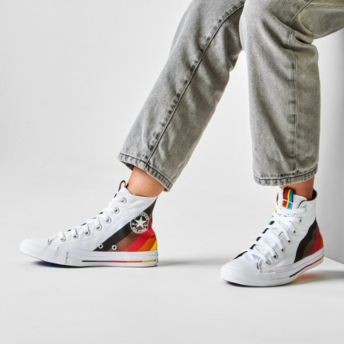 Converse Mens CTAS Hi Pride Canvas 167758C White/University Red/Multi NWB - Picture 10 of 10