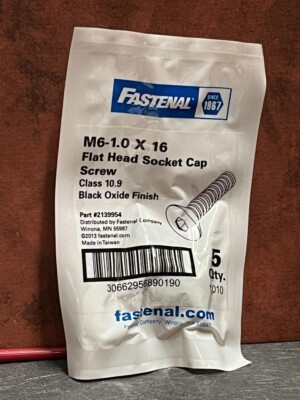 Flat Head Socket Cap Screw M6-1.0 X 16 Black Oxide Metric 5 Qty Going Nuts F2e