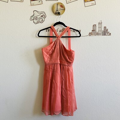 J.Crew Orange Halter Neck Fit and Flare Mini Zip Up Dress Size Petite 4 |  eBay