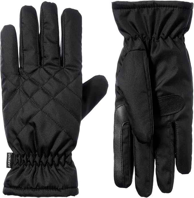 isotoner Womens Sleekheat Glove W/QuiltingGloves, Black, S/M, $52