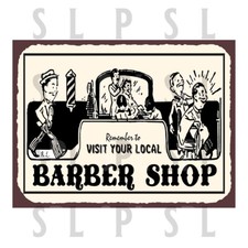 Barber Shop Retro Metal Aluminium Sign, Novelty Gift Home Window Décor 