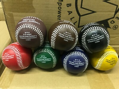 SET OF WEIGHTED BASEBALLS INCLUDING 7-8-9-10-11-12 and 13 ounces $99 delivered!