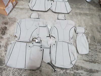 Toyota Venza 2009-15 (with black piping) Black Leather Seat Cover Upholstery Kit