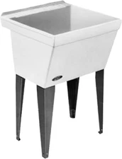 17F Utilatub Laundry Tub Floor Mount, 23.5-Inch X 23-Inch, White