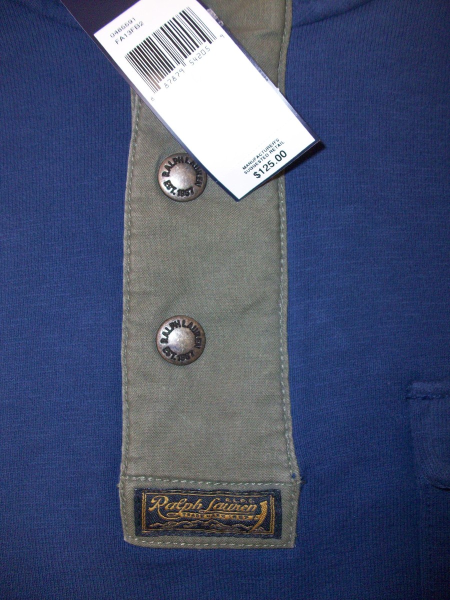 Polo Ralph Lauren Men's Blue French Terry Mock Neck Sweatshirt