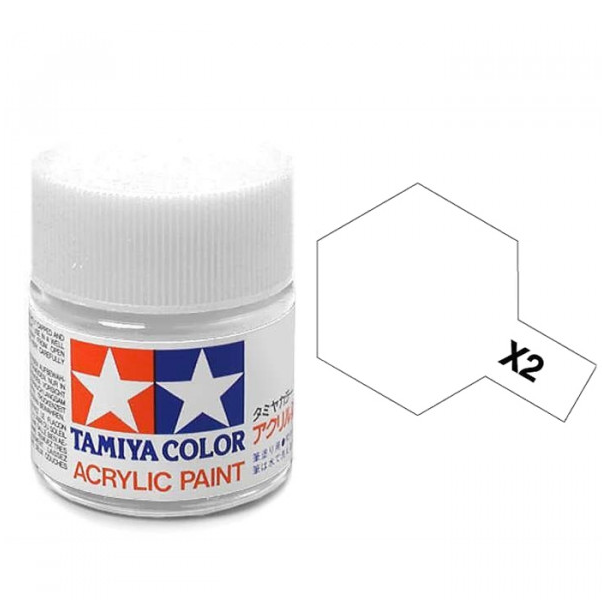 Tamiya Colore acrilico BIANCO LUCIDO plastica metallo TAMIYA X-02 10ml