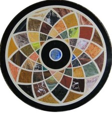 18 " Marmo Tavolo Top Inserto Lavoro Multi Pietre Semi Preziose Artigianato