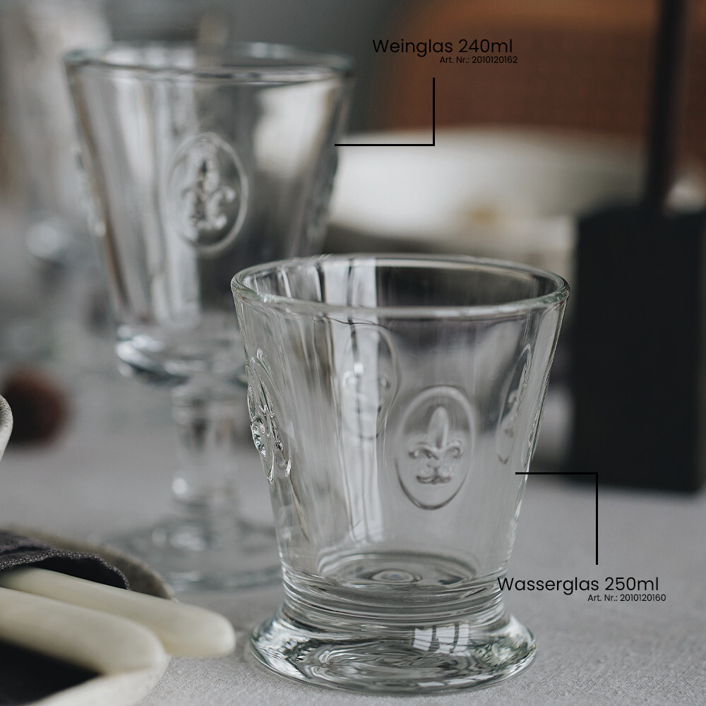 La Rochere Wasserglas Versailles - Elegantes Reliefglas 250 Ml