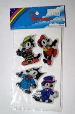RARE Felix The Cat 1980's Puffy Stickers In Original Cello Packaging