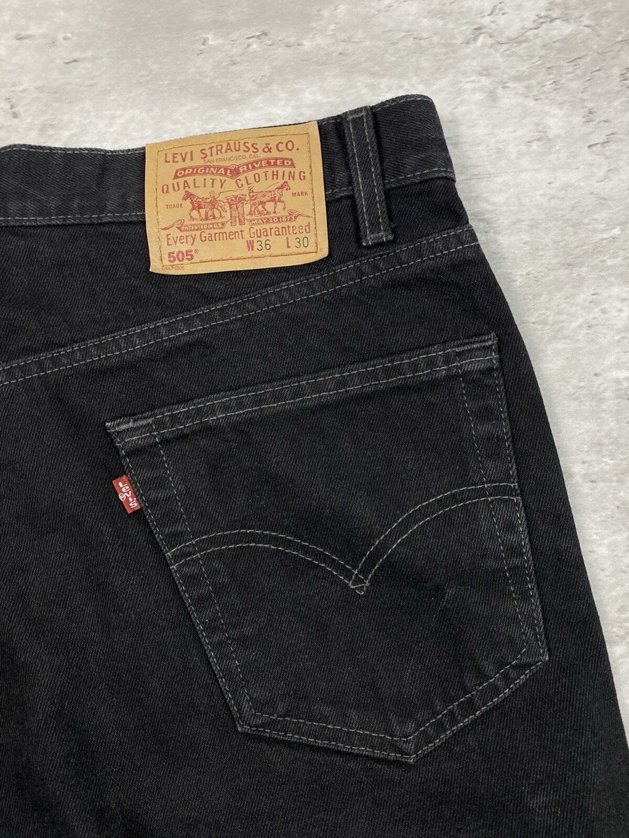 vintage 90s LEVIS 505 BLACK JEANS DENIM STRAIGHT LEG 36X30 vintage 90s LEVIS 505 BLACK JEANS DENIM STRAIGHT LEG 36X30