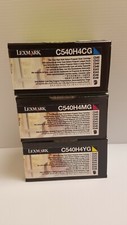 Lexmark C540 C540H4CG, MG,YG Genuine OEM Toner High Yield Lot of 3 NEW