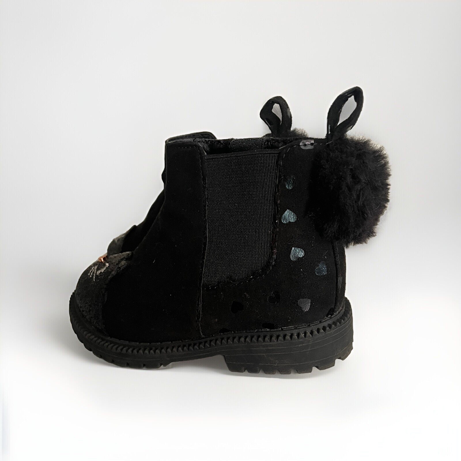 Girls Shoes Size 7 Old Navy Boots Toddler Black Cat Botas Zapatos Preowned image 3
