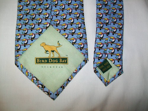 Bird Dog Bay Blue Hand Made 100% Silk Men’s Neck Tie " One Can Toucan " - Picture 2 of 5