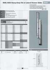 KV 8505P-18" DRAWER SLIDES, FULL-EXTENSION 1-1/2" OVER-TRAVEL, HEAVY-DUTY