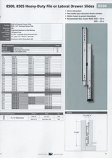 KV #8505P-14" DRAWER SLIDES, FULL-EXTENSION + 1-1/2" OVER-TRAVEL, HEAVY-DUTY
