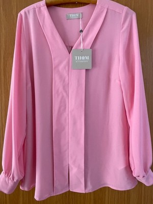 Thomas Rath Schlupfbluse, Langarm, rosa, Gr. 38