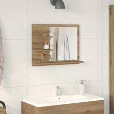 vidaXL Armadietto a Specchio da Bagno Rovere Artigianale 60x10,5x45 cm