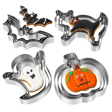 Halloween Cookie Cutters Set - 12 Pieces Stainless Steel Halloween Cookie Cut...