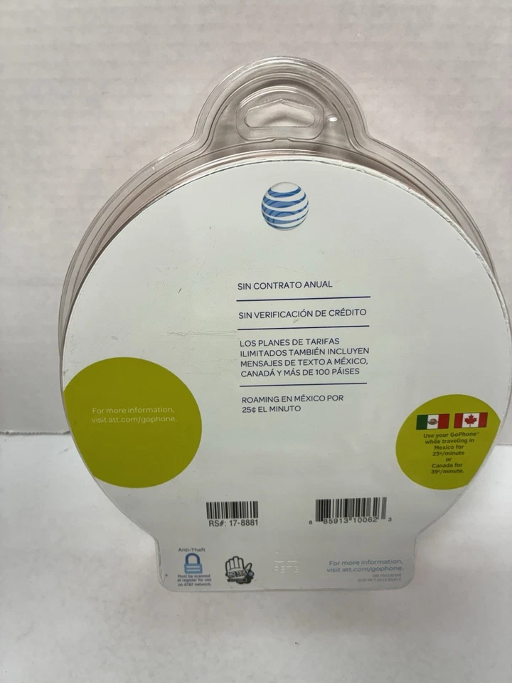 AT&T Z222 GoPhone - Dark Blue Cellular Flip Pre-paid Cell Phone New Unopened - Image 4 of 4