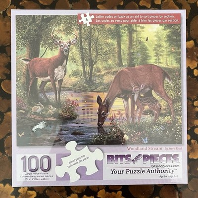 Bits and Pieces 100 Large Piece Puzzle Woodland Stream (15  x 19 ) Age 6+ NEW